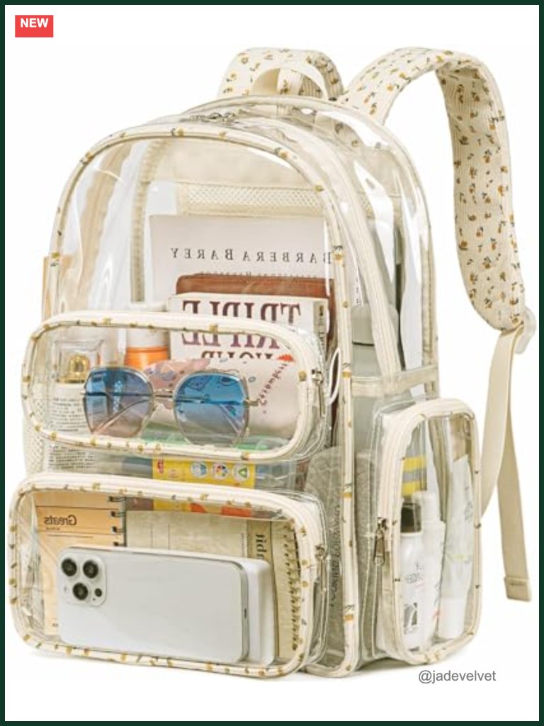 Clear Backpack Heavy Duty Transparent 17" See Through Bookbag